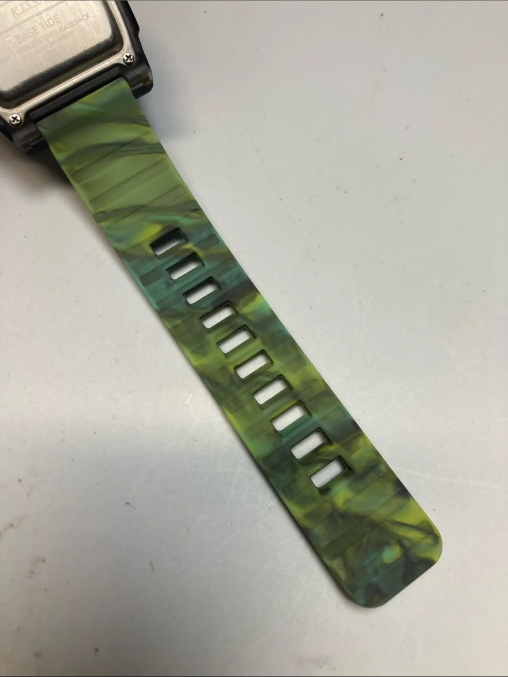 Nixon Base Tide, jellyfish glow in dark strap, translucent case, new battery